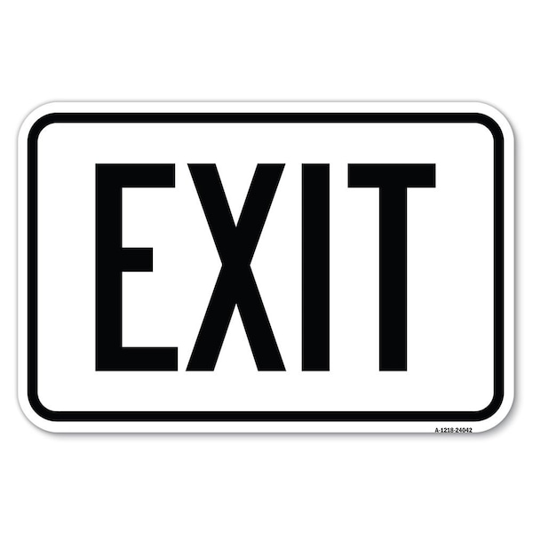 Signmission Exit 1 Heavy-Gauge Aluminum Sign, 12" H, 18" L, A-1218-24042 A-1218-24042 - main